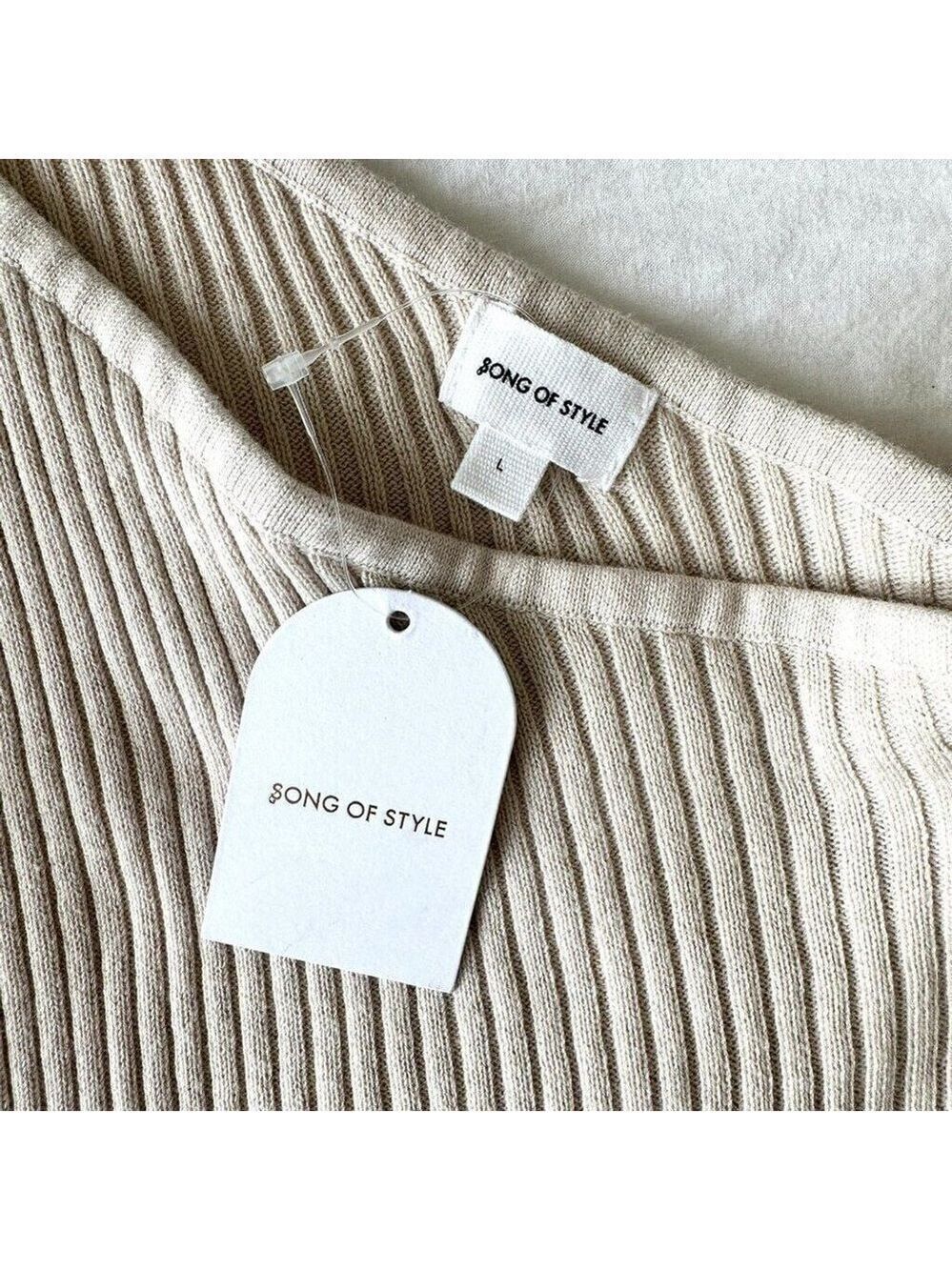 Silk Ivory Twist Sweater | Revolve Shae One Sleeve | NWT Large - Picture 9 of 15